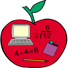 apple with math equations